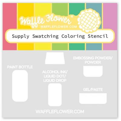 Waffle Flower Stencil - Supply Swatching Coloring